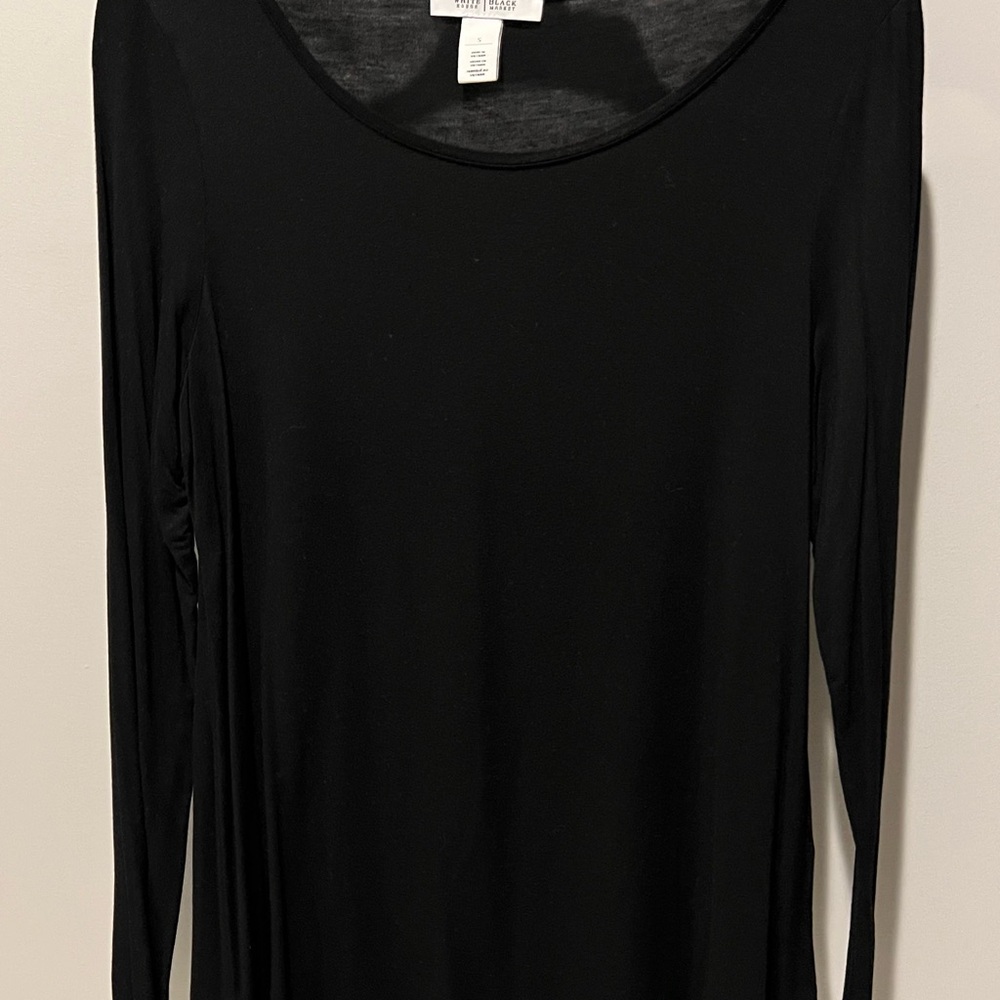 White House Black Market Classic Black Long Sleeve Top